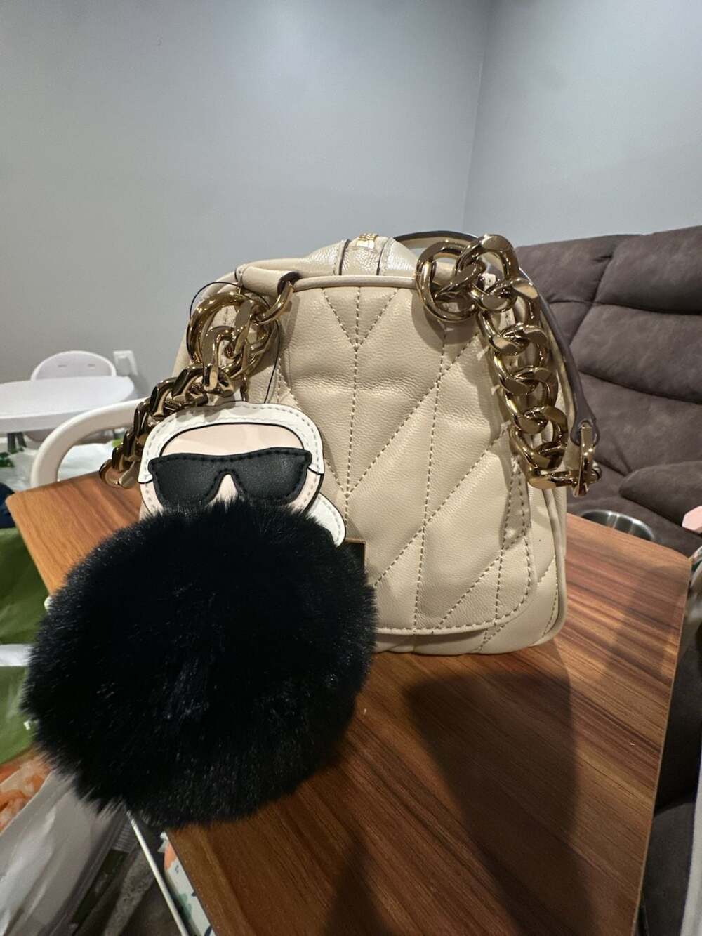 NWT Karl Lagerfeld Paris Lafayette Quilted Leather Shoulder Bag